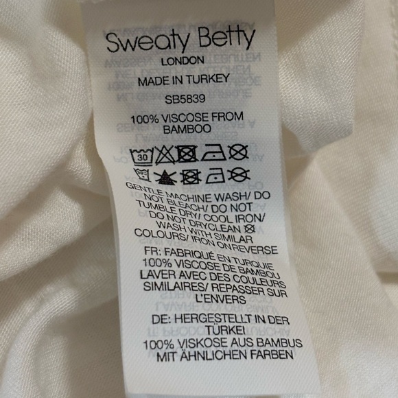 NWT Sweaty Betty Easy Peazy Top in Lily White Sz. XXS XS 100% Viscose - Picture 13 of 15
